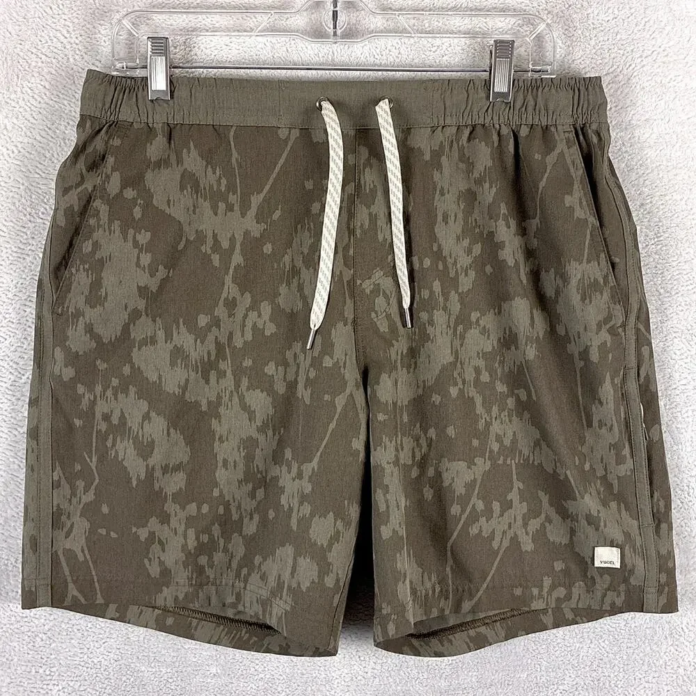 Vuori Shorts Mens M Banks Brown Camo Preppy Gym Running Workout Beach Outdoor